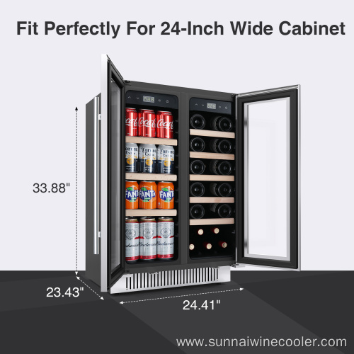 Wine and Beverage Coolers Compressor Glass Door Refrigerator